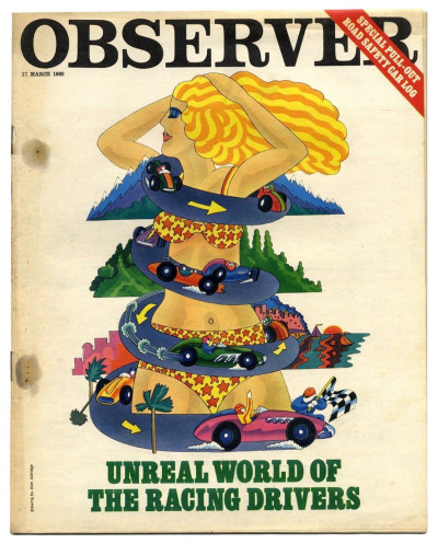 Observer Magazine 17 March 1968 Alan Aldridge Racing car drivers