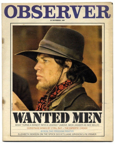Observer Magazine 23 November 1969 Mick Jagger Rolling Stones Lord Byron