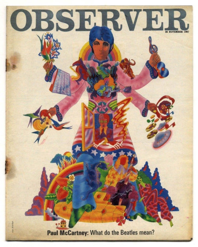Observer Magazine 26 November 1967 Beatles Paul McCartney Alan Aldridge cover