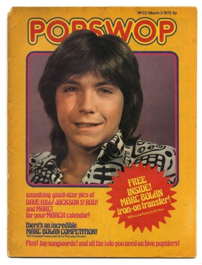 Popswop Magazine No 22 March 3 1973 with Marc Bolan Transfer Dr Who Sweet
