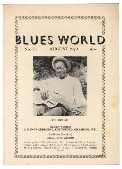 Blues World Magazine No 33 August 1970 Negro Art Label Red Indian Blues