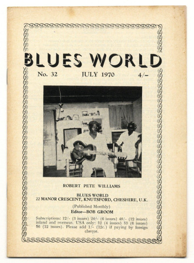 Blues World Magazine No 32 July 1970 Son House Wisconsin Delta Blues festival