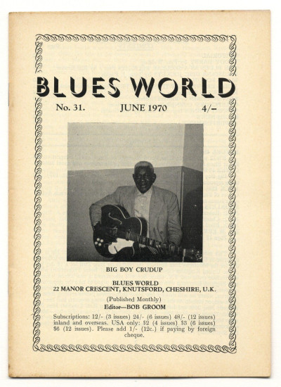 Blues World Magazine No 31 June 1970 James Brown Teddy Darby Johnny Shines
