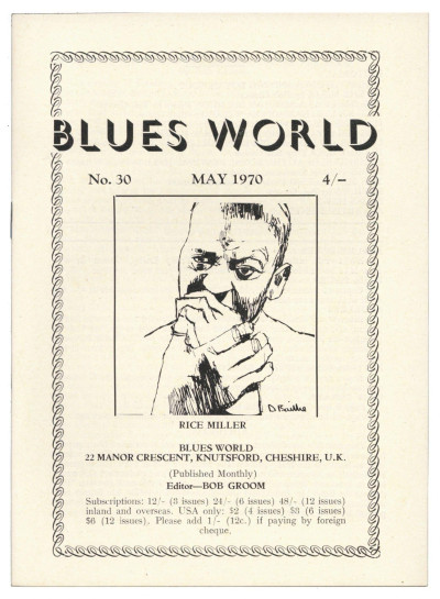 Blues World Magazine No 30 May 1970 Memphis Slim Rice Miller Johnny Shines Big Boy Crudup