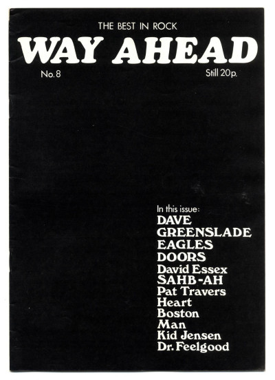 Way Ahead Magazine No 8 September 1977 Ther Doors Eagles Alex Harvey Man Dr Feelgood David Essex