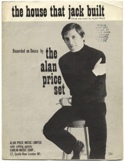 ALAN PRICE SET The house that Jack built 1967 Original UK Sheet Music