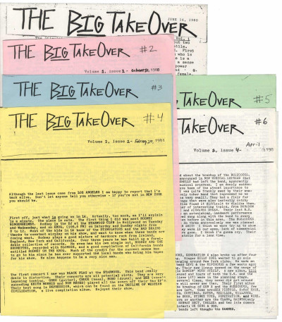 Big Takeover very rare Pre Magazine No 1, 2, 3, 4, 5 & 6 1981 Jack Rabid