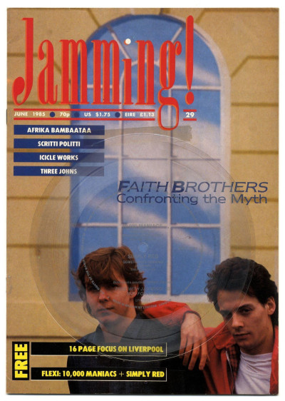 Jamming Magazine No 29 September 1986 with mint 10,000 Maniacs & Simply Red Flexi Disc