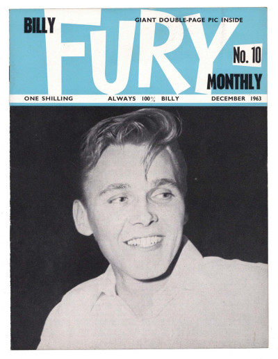 Billy Fury Monthly Magazine issue No 10 December 1963 Early UK Music mag