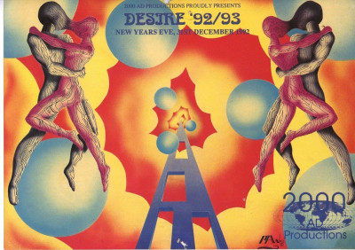 DESIRE NYE 1992 Manor House London Techno Trance Rave Flyer 1992 size A5