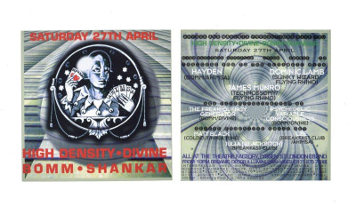 Bomm Ahimsa Theatre Factory Tyssen St Psychedelic Goa Trance Rave Flyer 1996