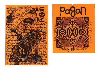 2 x PAGAN Psychedelic Techno Hard Trance Rave Flyers 1994