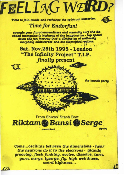 Infinity Project Feeling Weird Launch Party Dance Trance Flyer Serge Riktam 1995