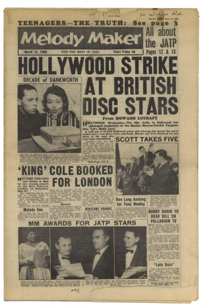 Melody Maker March 12, 1960 Sister Rosetta Tharpe Hollywood Strike Truth about Teenagers