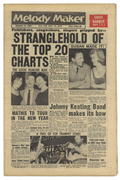 Melody Maker November 19, 1960 Chris Barber Brook Benton  Ray Charles Billie Holliday Cliff Richard