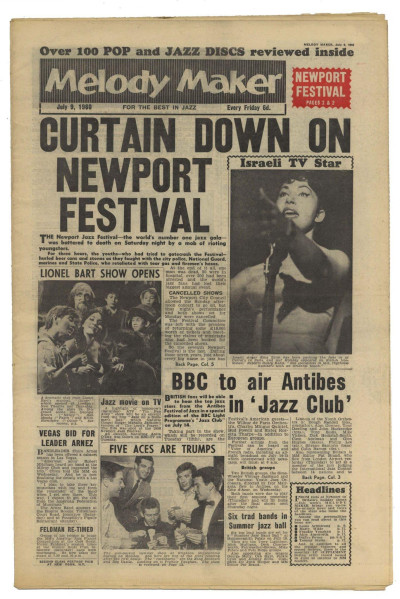 Melody Maker July 9, 1960 Newport Festival riots Marty Wilde Alyn Ainsworth Duffy Power