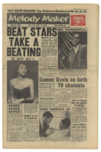 Melody Maker May 21, 1960 Nat King Cole Joe Turner Sammy Davis Johnny Dankworth