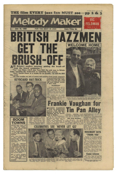 Melody Maker June 18, 1960 Alex Welsh Gene Vincent Larry Parnes Quincy Jones