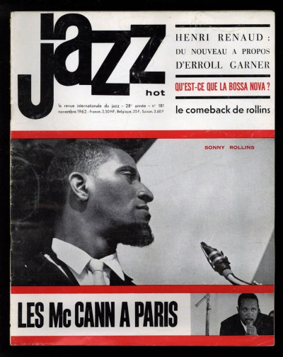 Jazz Hot Magazine November 1962 Les McCann Henri Renaud Jimmy Smith
