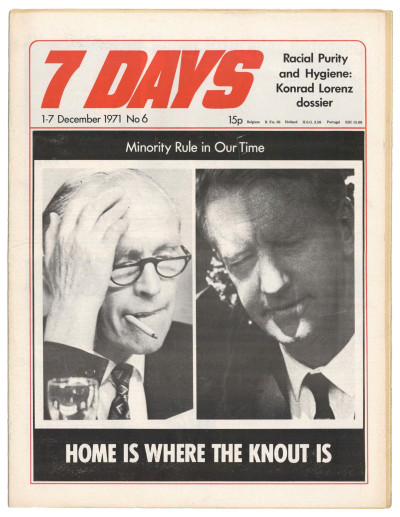 7 Days Magazine No 6 December 1-7, 1971 "Minority Rule" Gay Liberation Front Rock Special on The Roundhouse Internationalism
