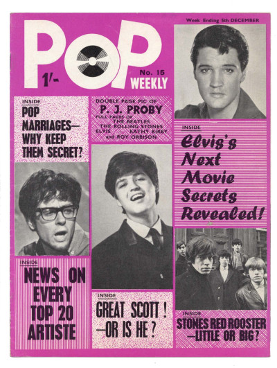Pop Weekly Magazine No 15 4 October 1964 the Beatles Rolling Stones PJ Proby Elvis Presley Kathy Kirby Roy Orbison