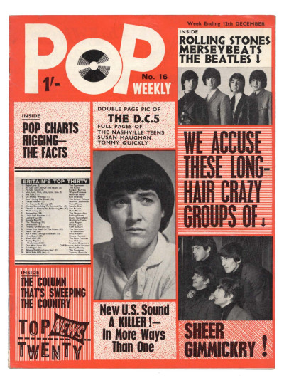 Pop Weekly Magazine No 16 12 December 1964 The Beatles Dave Clark Five Beach Boys Susan Maughan Nashville Teens
