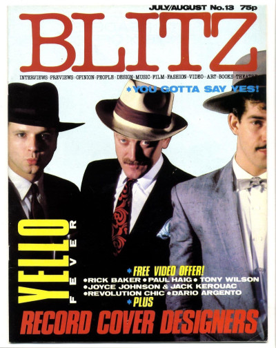 Blitz Magazine No 13 July/August 1984 Dieter Meier/Yello Dario Argento Jack Kerouac Tony Wilson