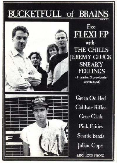 Bucketfull of Brains Magazine No 21 +  flexi EP Chills Sneaky Feelings Pink Fairies Julian Cope