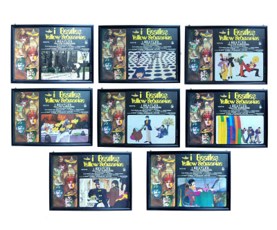 Beatles 8 framed Italian Yellow Submarine Film Posters Guaranteed Originals!