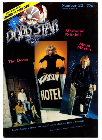 Dark Star Magazine No 22 December 1979 Lowell Georg Moon Martin Marianne Faithfull Doors Canned Heat