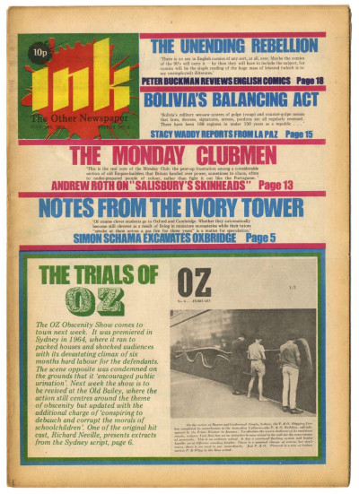 Ink Magazine The Other Newspaper No. 8, 19 June 1971 The trials of Oz British Comics Skinheads