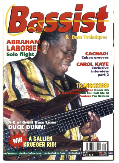 Bassist Magazine Vol 1 No 4 Feb 1995 Abraham Laboriel Duck Dunn Carol Kaye Pantera