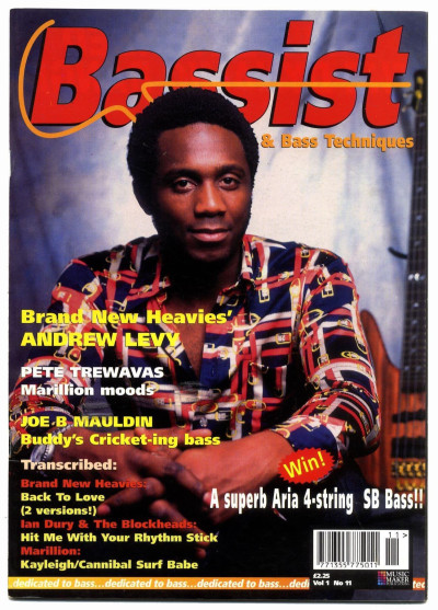 Bassist Magazine Vol 1 No 11 Sep 1995 Marillion Ian Dury Brand New Heavies Andrew Levy Joe B Mauldin