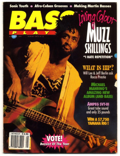 Bass Player Magazine May/June 1991 Sonic Youth Living Colour Michael Manring Rocco Prestia