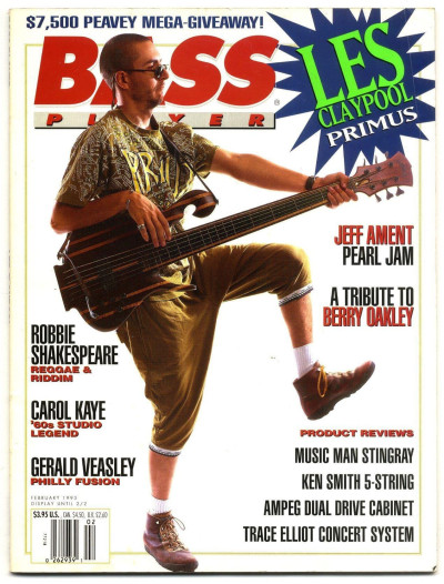 Bass Player Magazine February 1993 Les claypool Jeff Ament Carol Kaye Gerald Veasley