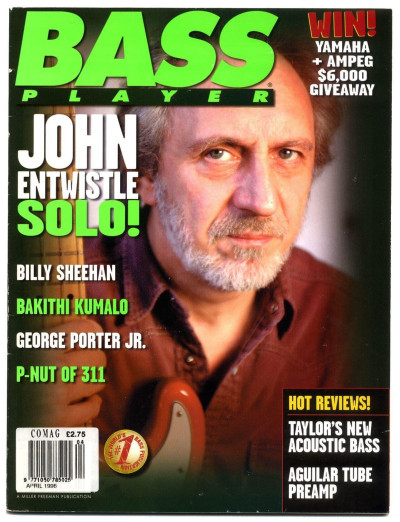 Bass Player Magazine April 1996 John Entwistle Billy Sheehan Bakithi Kumalo George Porter Jr