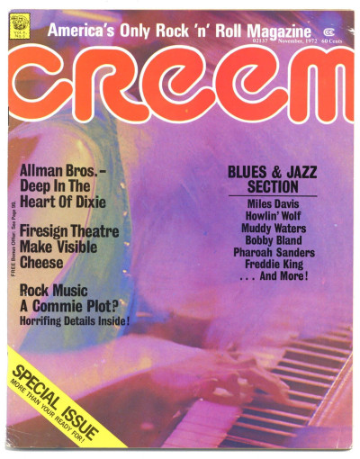Creem Magazine November 1972 Allman Brothers John Coltrane Howlin' Wolf Miles Davis Muddy Waters