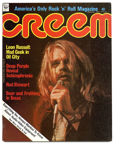 Creem Magazine December 1972 Deep Purple Rod Stewart Leon Russell T Rex David Bowie Otis Redding