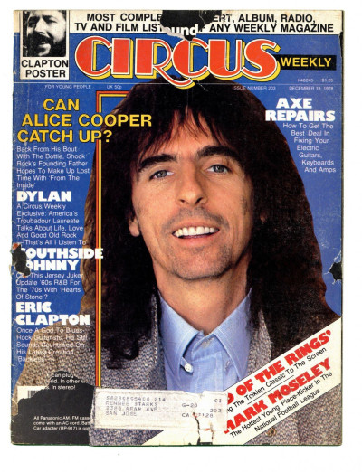 Circus Magazine December 19 1978 Alice Cooper Bob Dylan Eric Clapton Southside Johnny