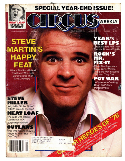 Circus Magazine January 2 1979 Steve Martin Steve Miller Meatloaf Outlaws Van Halen
