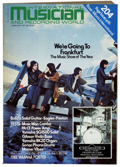 International Musician & Recording World Magazine February 1977 Eagles Jon Hiseman + Santana poster