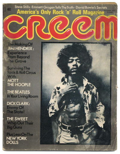 Creem Magazine November 1973 Jimi Hendrix Mott the Hoople David Bowie Sweet Beatles New York Dolls