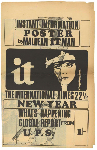Internationai Times 22½ instant information poster by Mal Dean Mr Natural cartoon by Robert Crumb