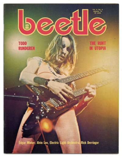 Beetle Magazine January 1974 Todd Rundgren David Bowie Alvin Lee ELO Edgar Winter Rick Derringer