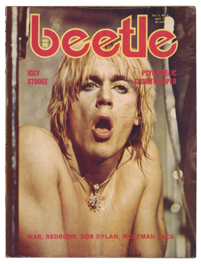 Beetle Magazine April 1974 Iggy Pop The Stooges Bob Dylan Wolfman Jack Stray Dog Redbone