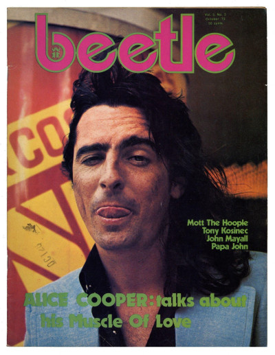 Beetle Magazine October 1973 Alice Cooper Mott the Hoople John Mayall Rolling Stones Tony Kosinec