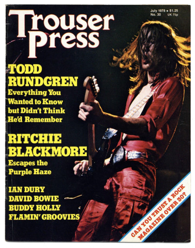 Trouser Press Magazine July 1978 Kate Bush David Bowie Todd Rundgren Ritchie Blackmore Wire