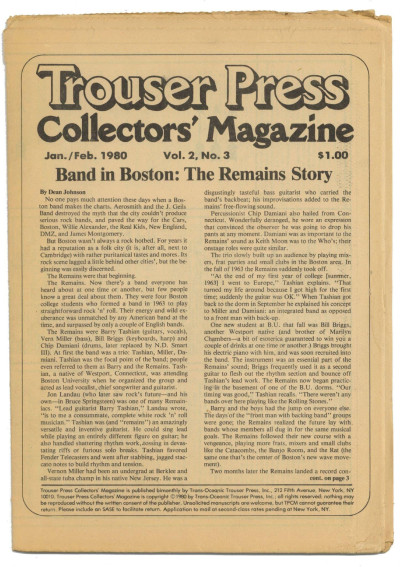 Trouser Press Collectors Magazine Jan/Feb 1980