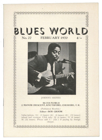 Blues World Magazine No 27 February 1970 Johnny Shines Australian Blues Otto Virgial Blind Lemon