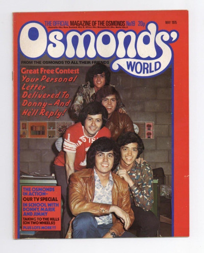 The Osmonds World magazine May 1975 No. 19 Donny Osmond Brothers Marie etc